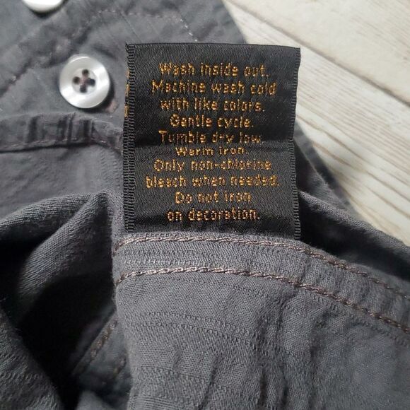 Xtreme Couture Affliction Button‎ Down Long Sleeve Velvet Cross Wings Crown 2XL - Picture 8 of 8